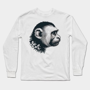 Sad Capuchin Monkey Long Sleeve T-Shirt